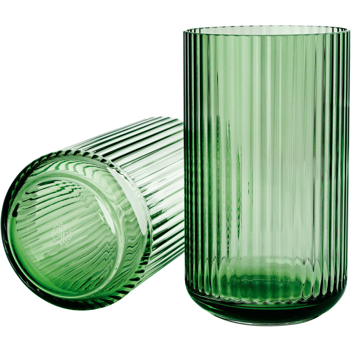 Lyngbyvasen 25 cm., glass - copenhagen green