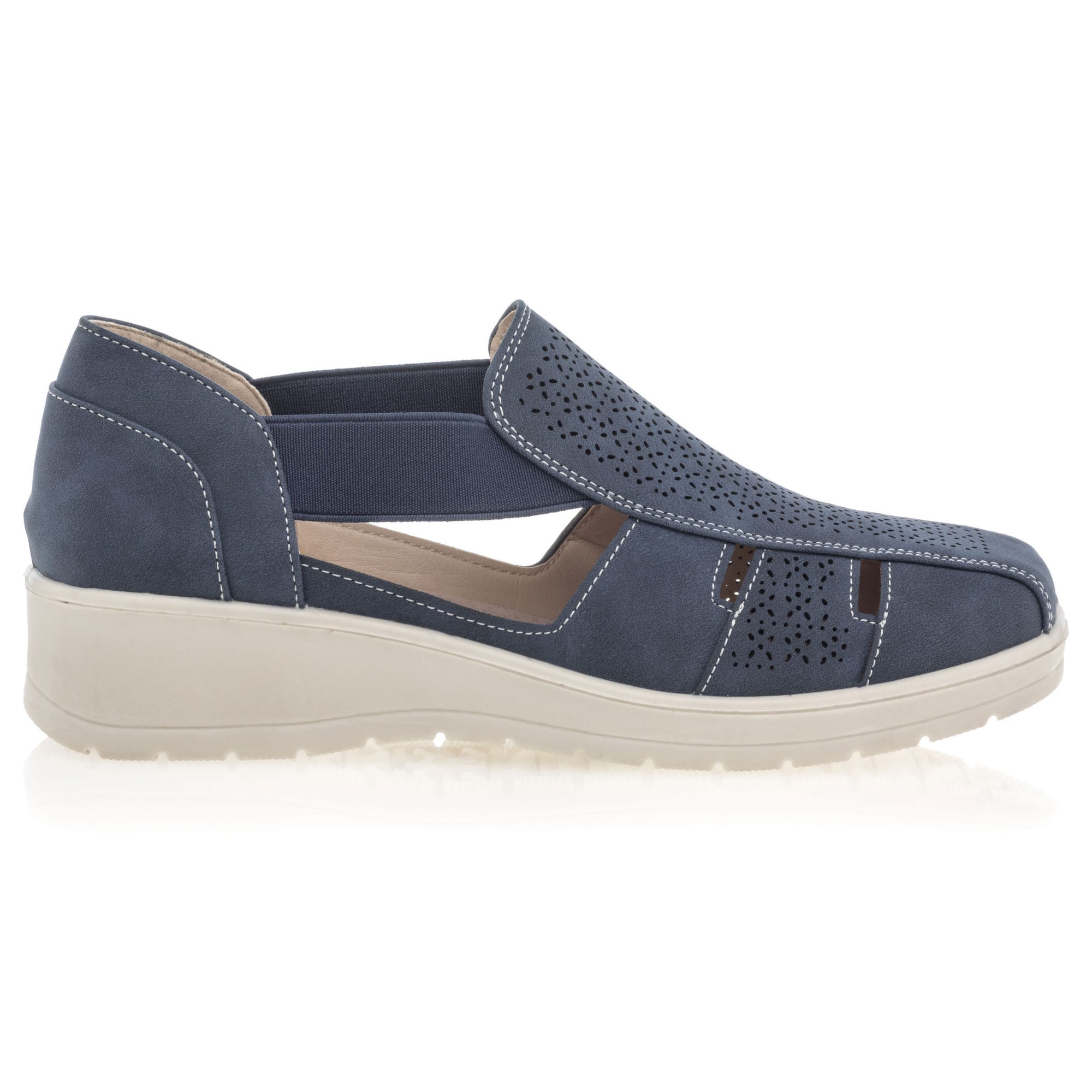 Mocassins pieds sensibles Femme bleu marine