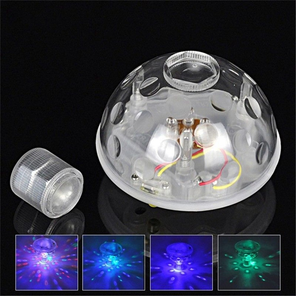 (Ø9cm) Schwimmendes LED Pool Licht Bunte Badewannen Lampe (Batteriebetrieben) - Transparent