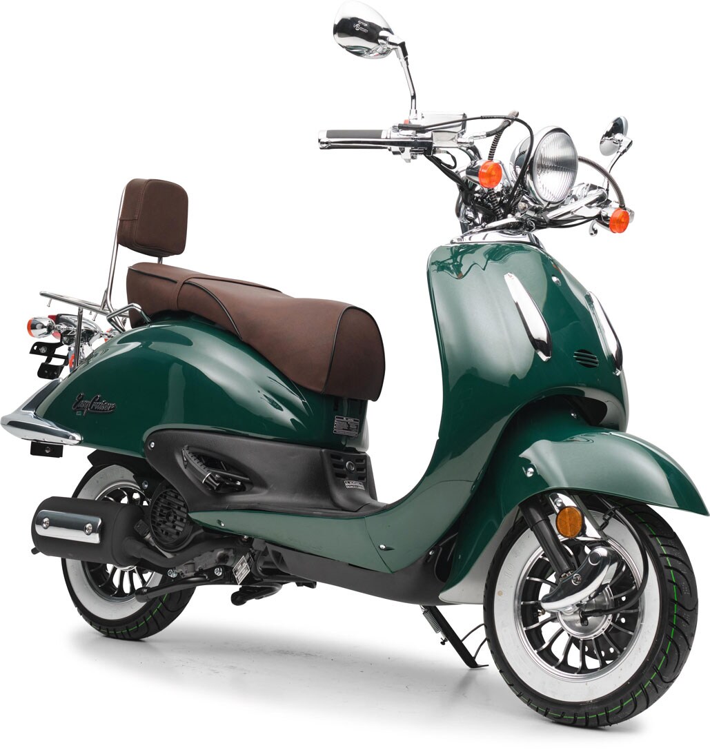 Motorroller Retro EasyCruiser Eco Dunkelgrün 50ccm 25 kmh Mofa Scooter