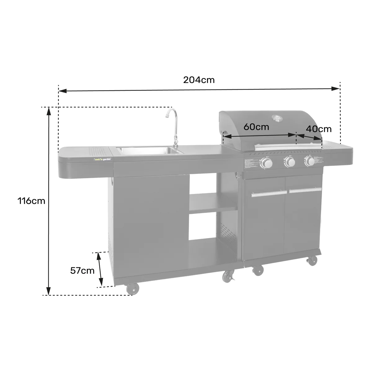 Cuisine extérieure modulable FYRA - 3 brûleurs Cook'in Garden