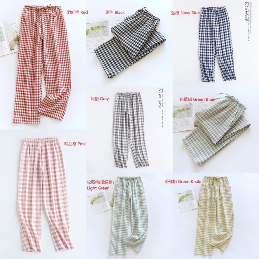 MelMount - Bijpassende geruite pyjamabroek voor koppels (verschillende ontwerpen)