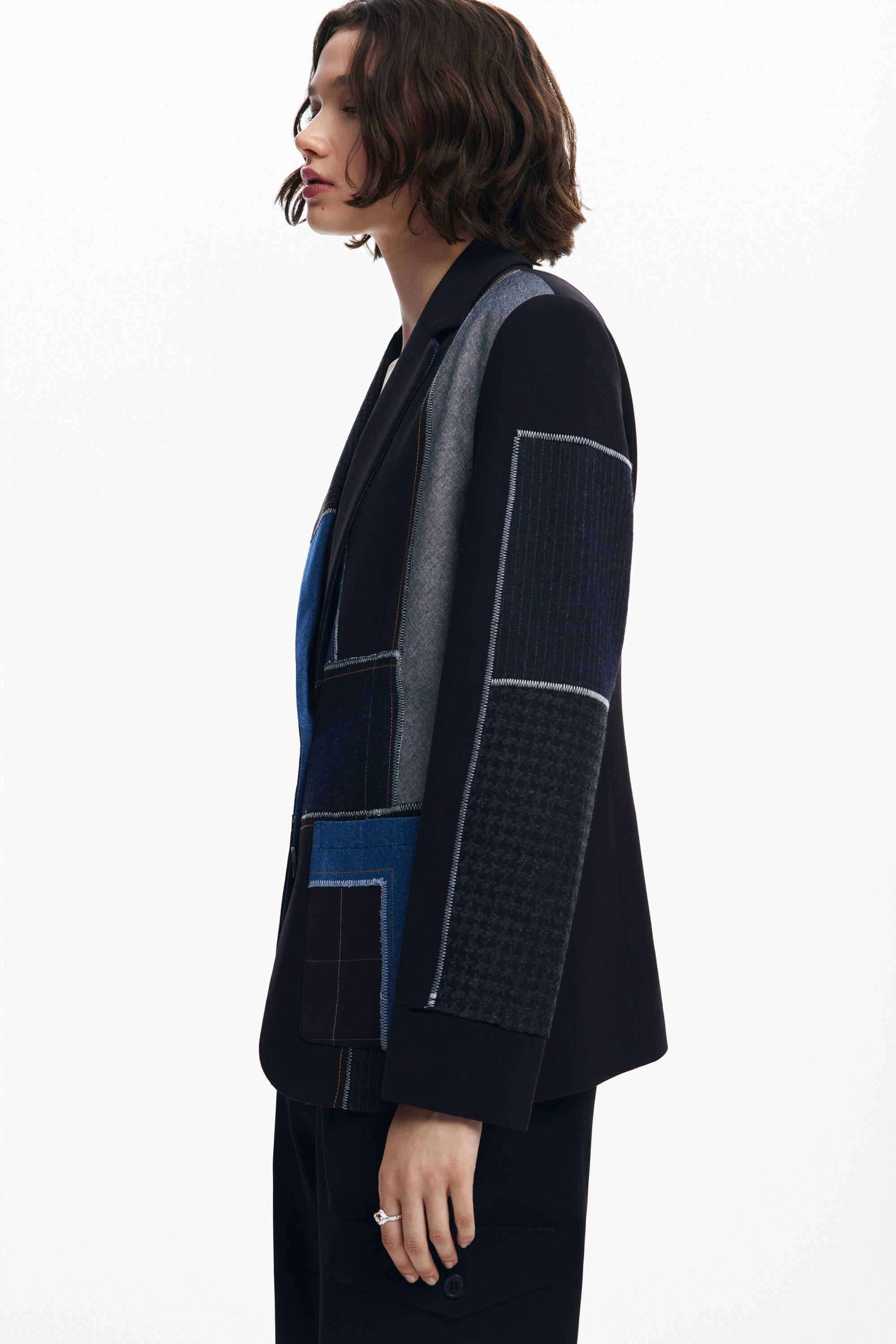 Blazer patchwork combinado