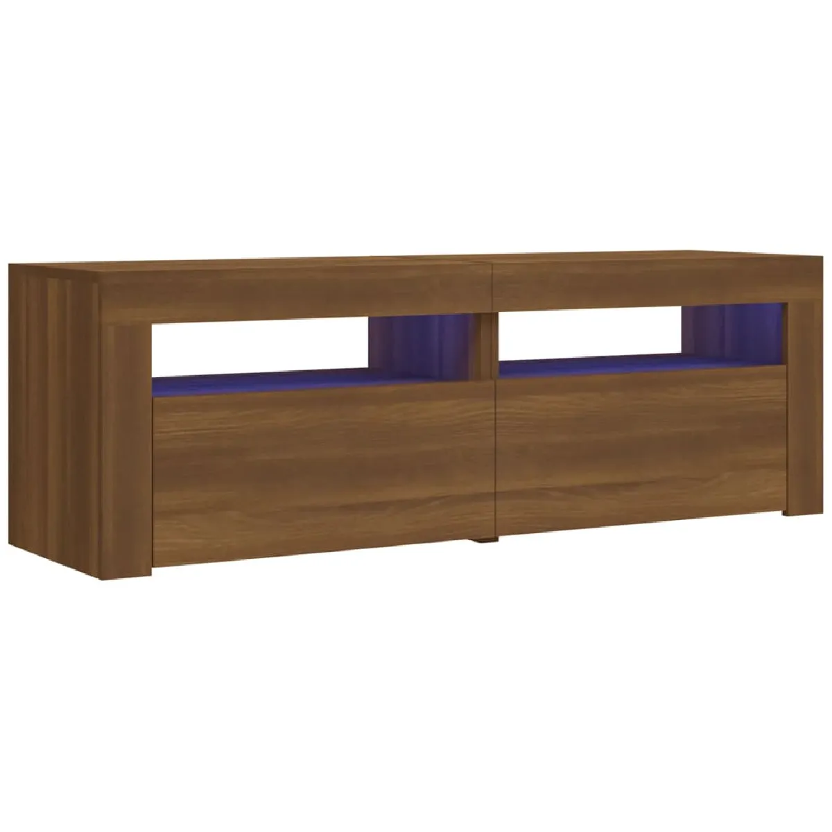 vidaXL Meuble TV avec LED - Chêne marron