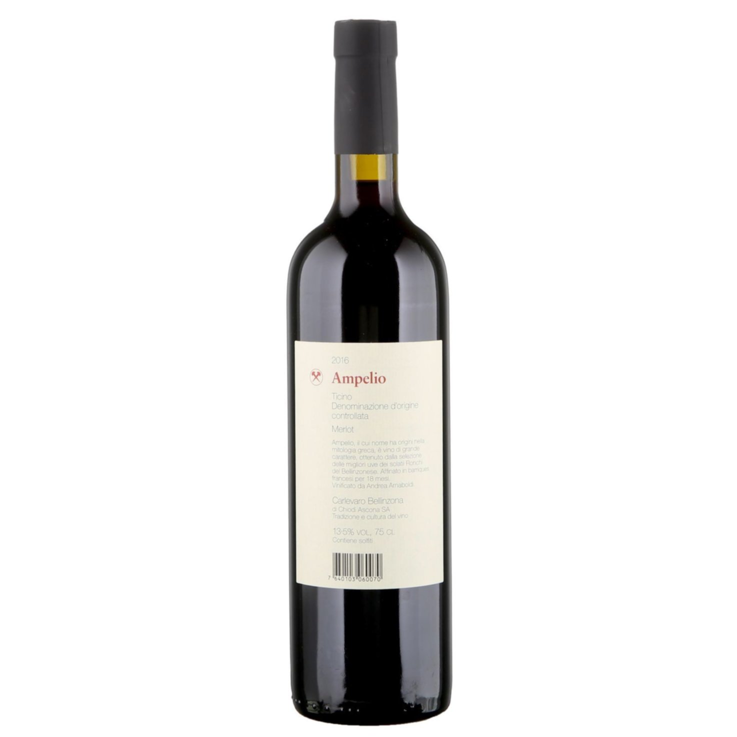 Ticino DOC Merlot Ampelio Carlevaro -75cl