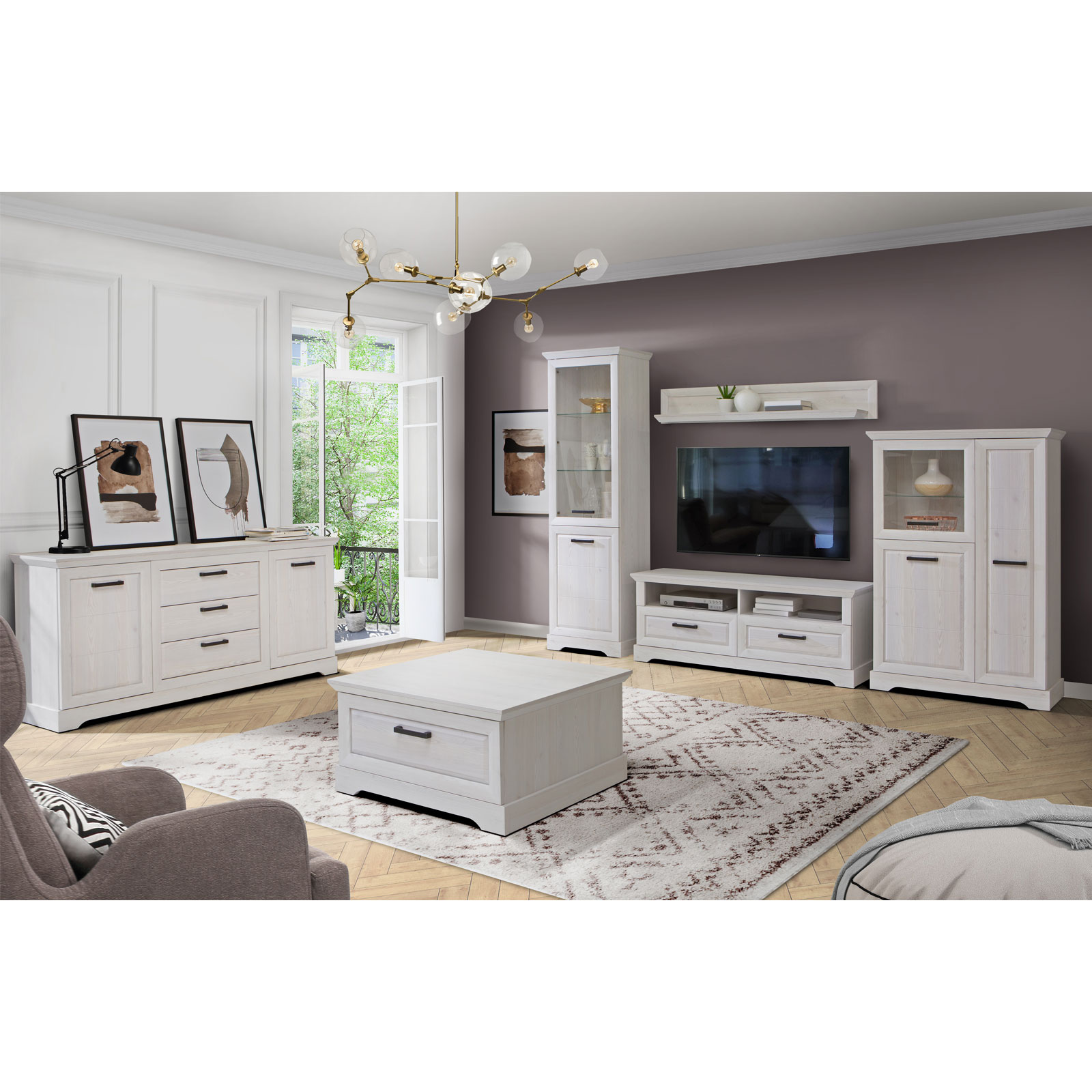 Standvitrine - Sibiu Lärche - 204 cm hoch