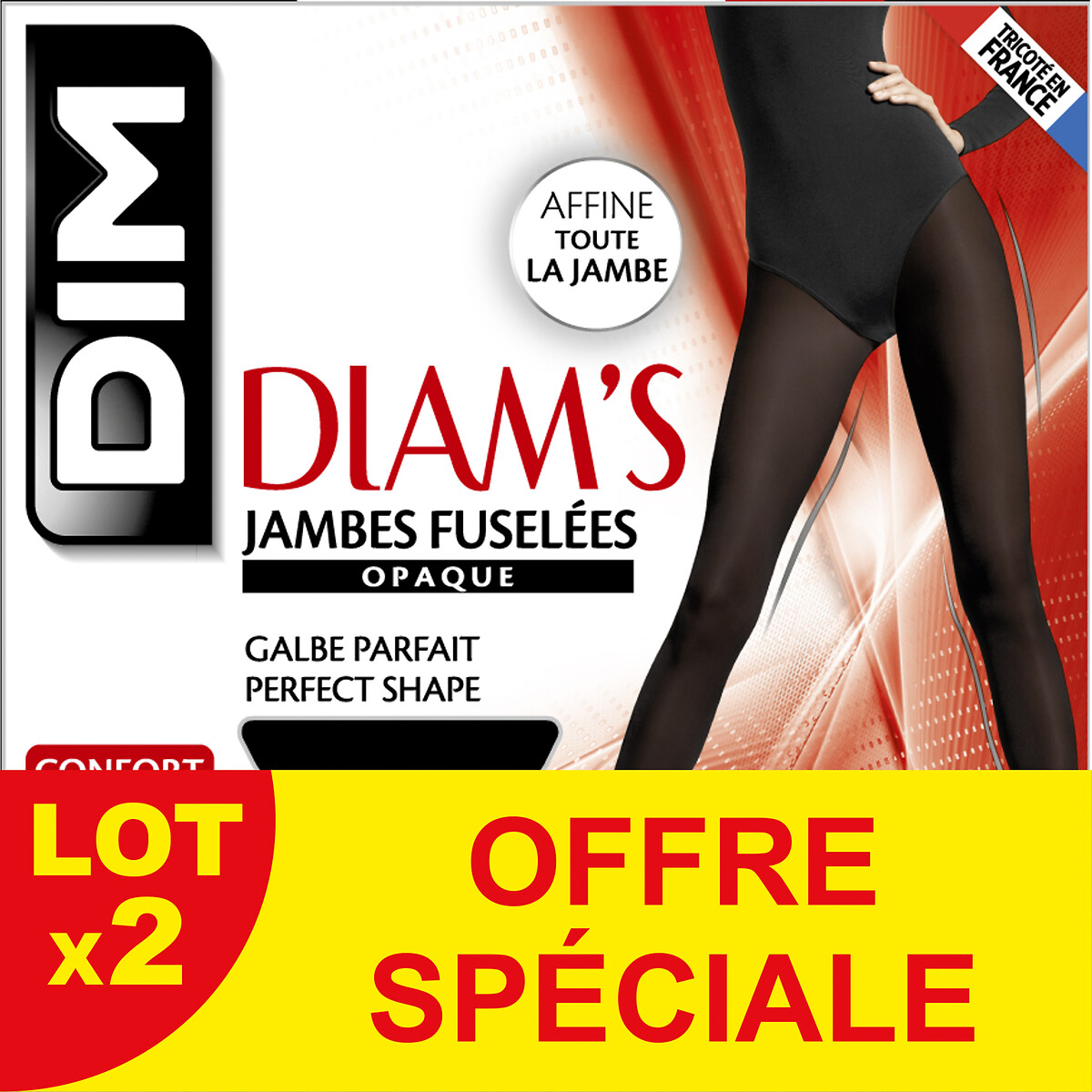 Conjunto de 2 meias-calças opacas de cetim Diam's 45D