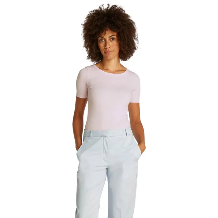 Tommy Hilfiger Slim 5X2 Rib Crew Shirt Dames