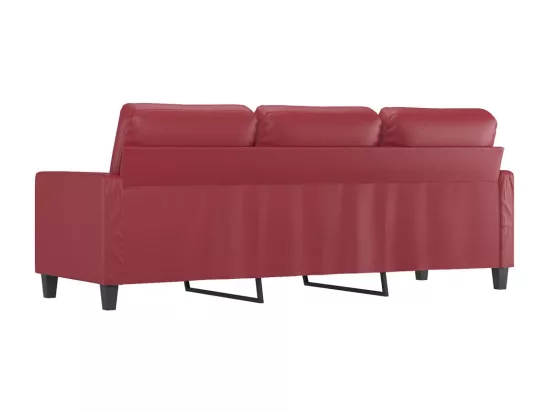 Canapé à 3 places Rouge bordeaux 180 cm Similicuir
