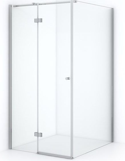 Amber Douchecabine | 120x90 cm Chroom Helder glas Draaideur Rechthoek