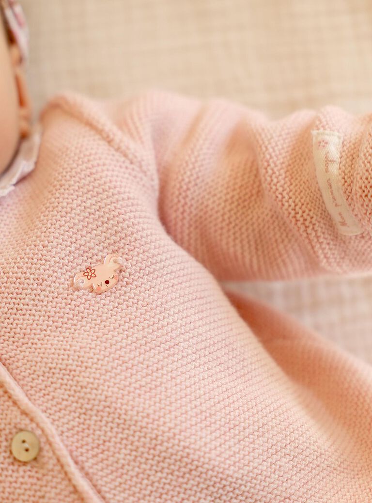 Gilet en tricot rose clair
