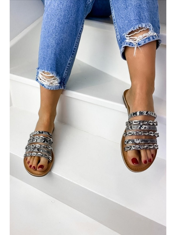Mules Cuir Bakta Python - Les Petites Bombes