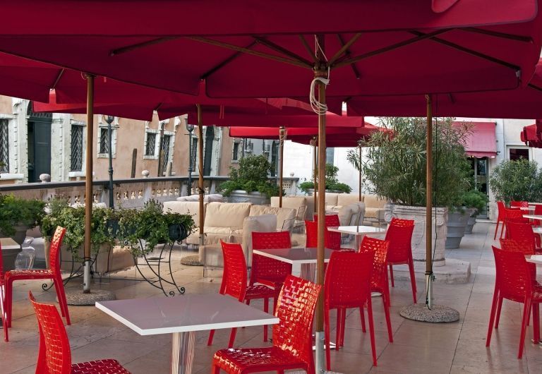 Kartell Pop Outdoor 2-zits loungebank oranje Ikon
