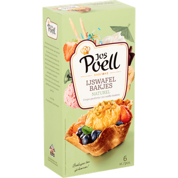 Jos Poell IJswafel Bakjes Naturel 6 Stuks 78 g
