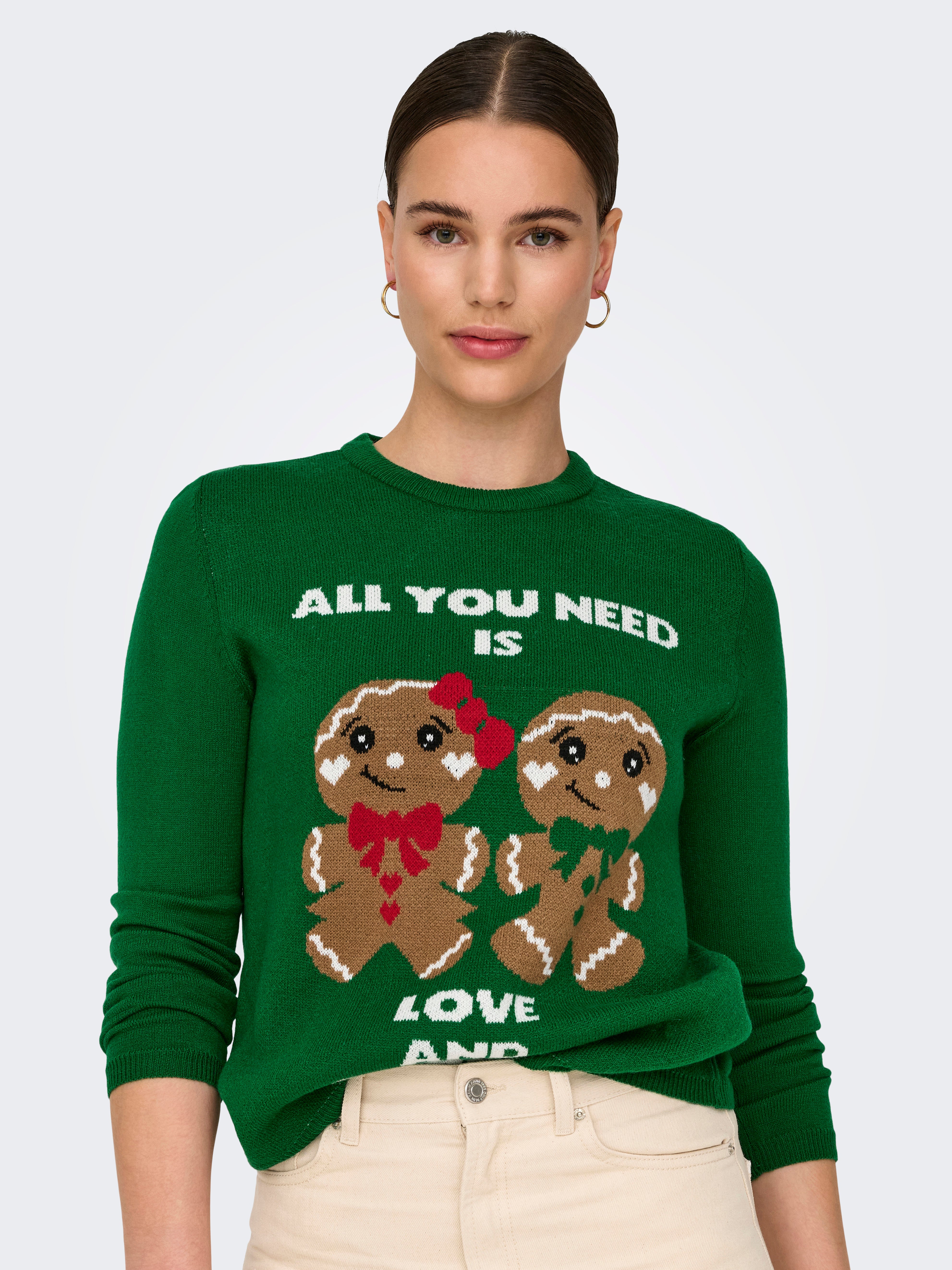 ONLXMAS Strickpullover Green Jacket