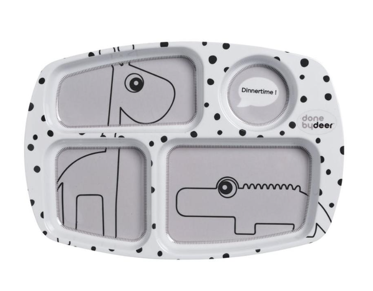CH-ASSIETTE COMPARTIMENTEE HAPPY DOTS GREY