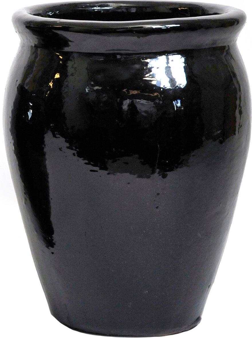 Mega Collections bloempot Delta zwart D 38 H 50 cm