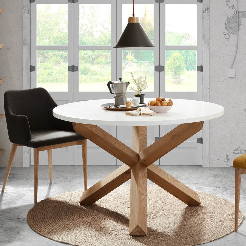 Kave Home Lotus Eettafel - Ã 135 cm - Wit