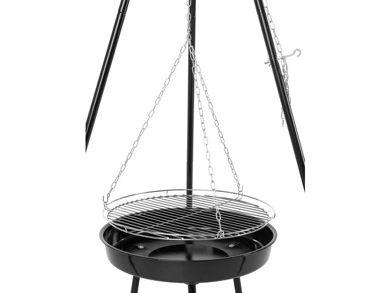 STRUCT Dreibein mit Feuerschale Hängegrill aus Stahl für Holz- oder Holzkohlebefeuerung