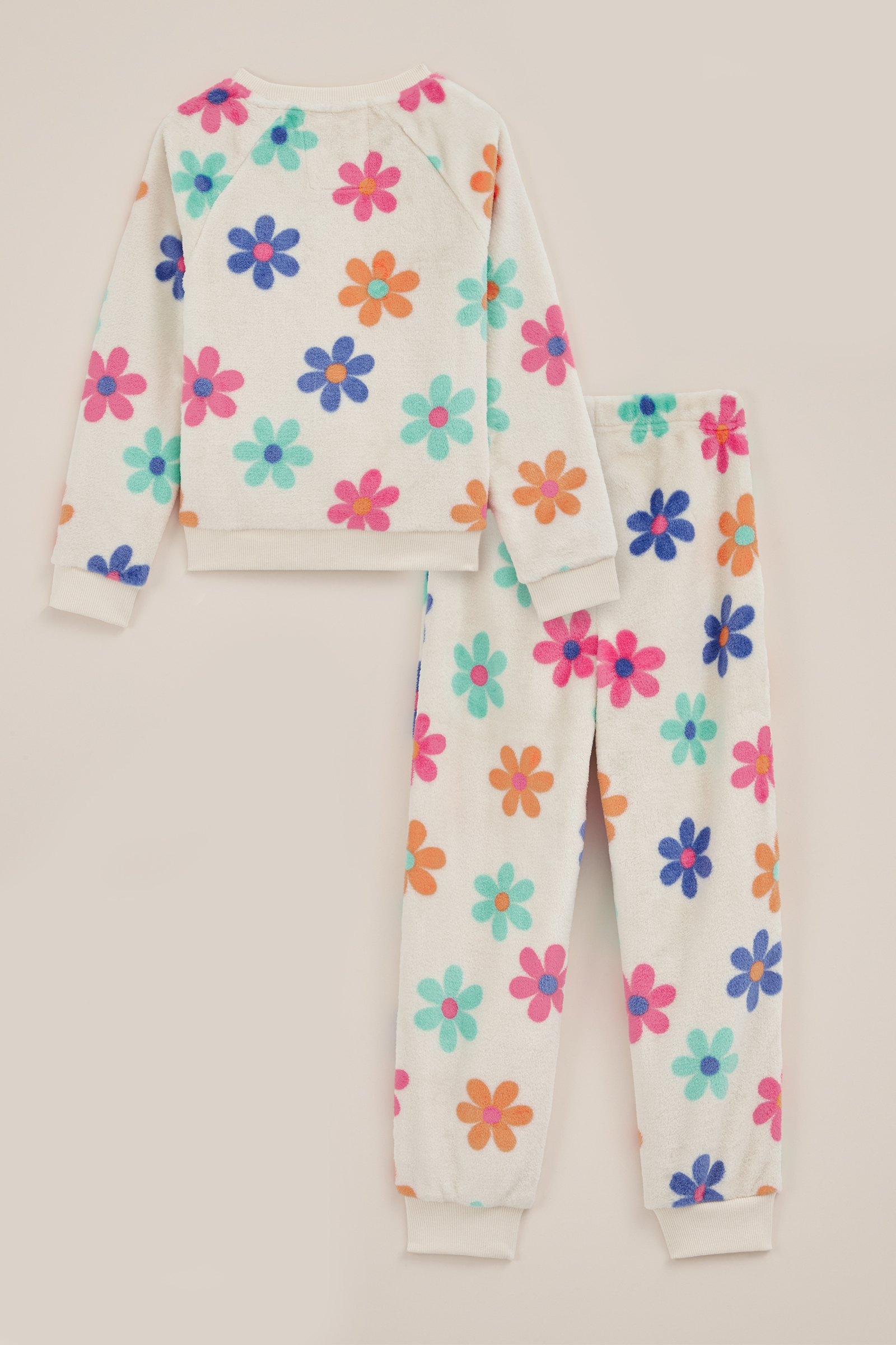Meisjes fleece pyjama met dessin WE Fashion Gebroken wit