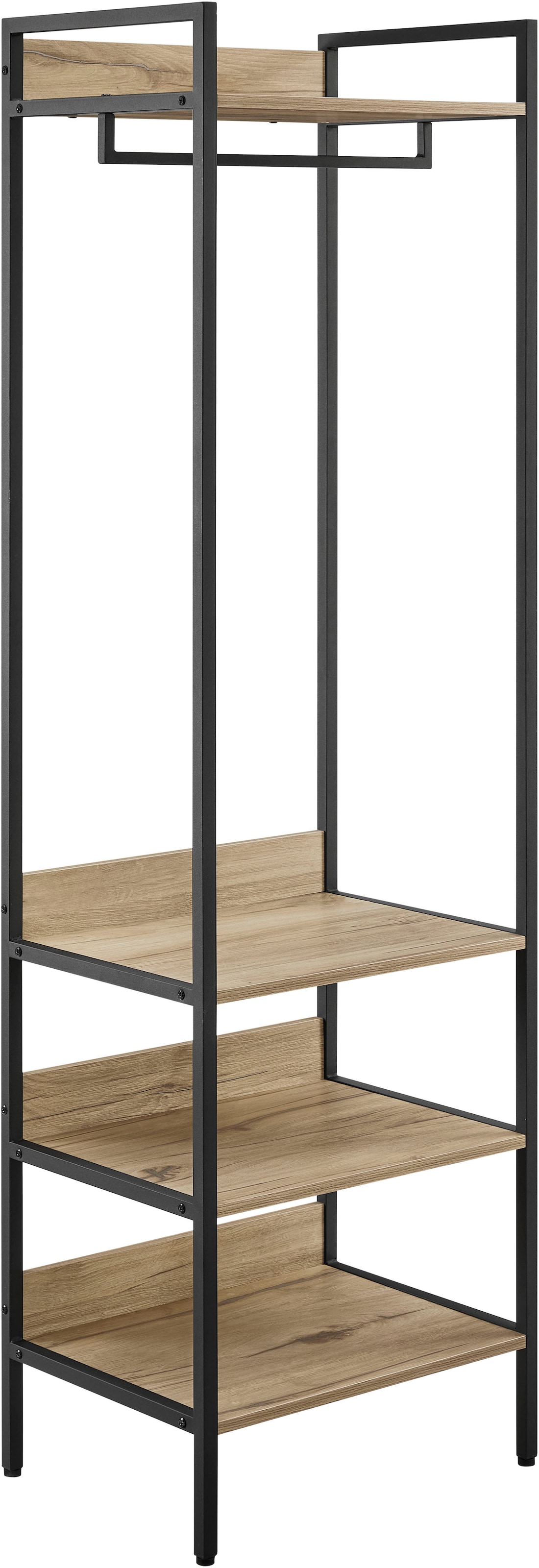 GOODproduct Garderobenschrank »Tayler« pflegeleichte Melaminoberfläche, Metallgestell, natürliche ABS-Kanten