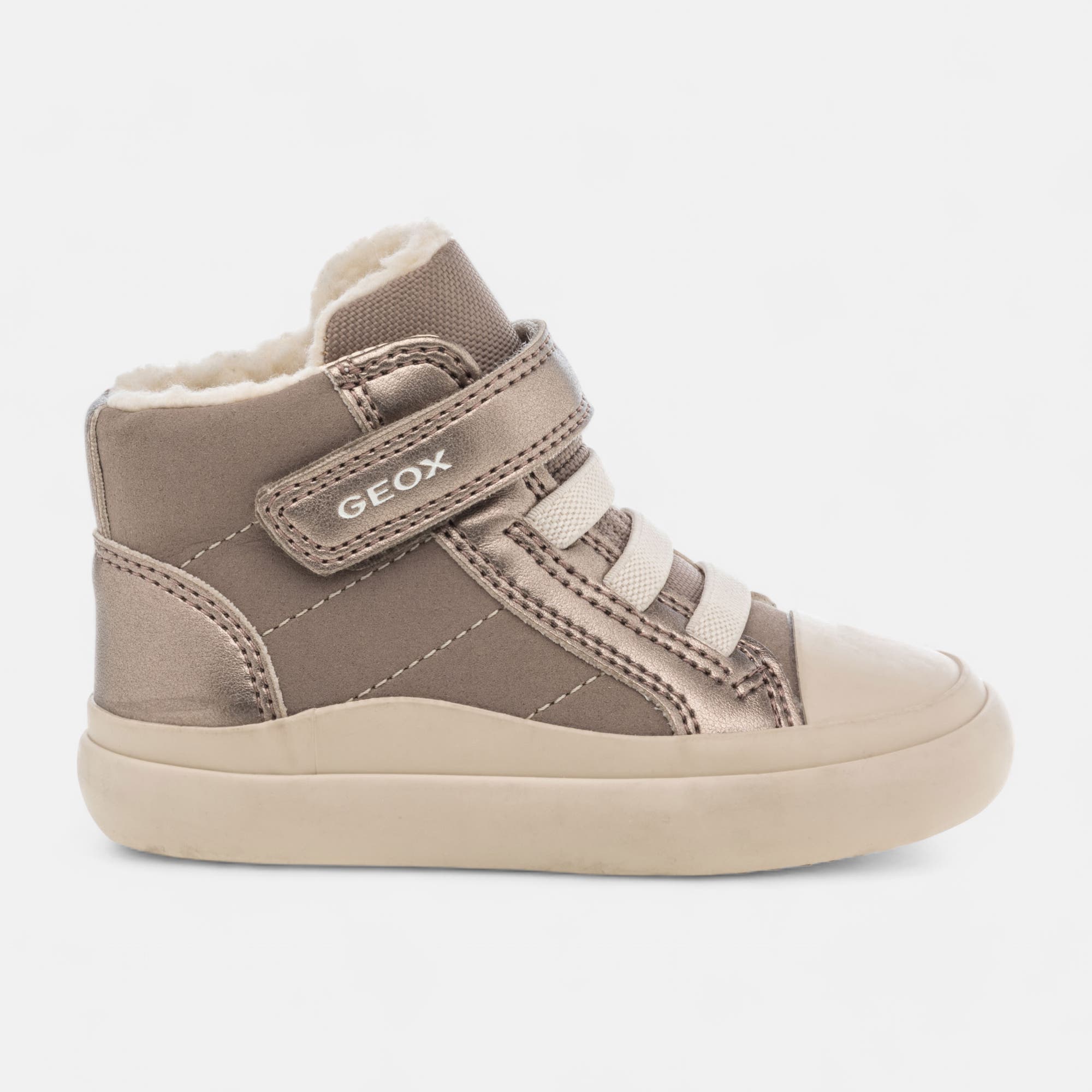 Baskets hautes Fille or