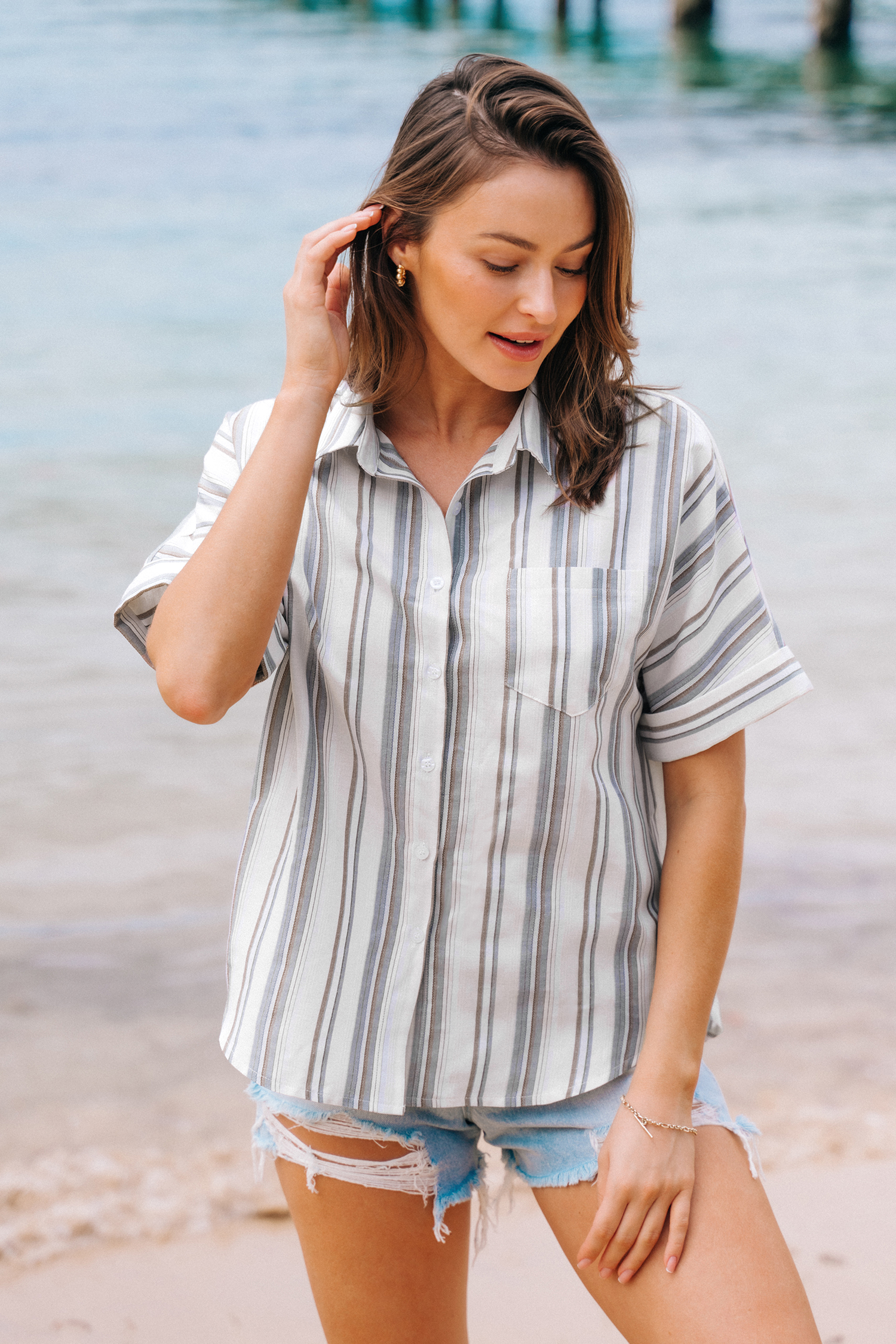 Chemise décontractée à rayures