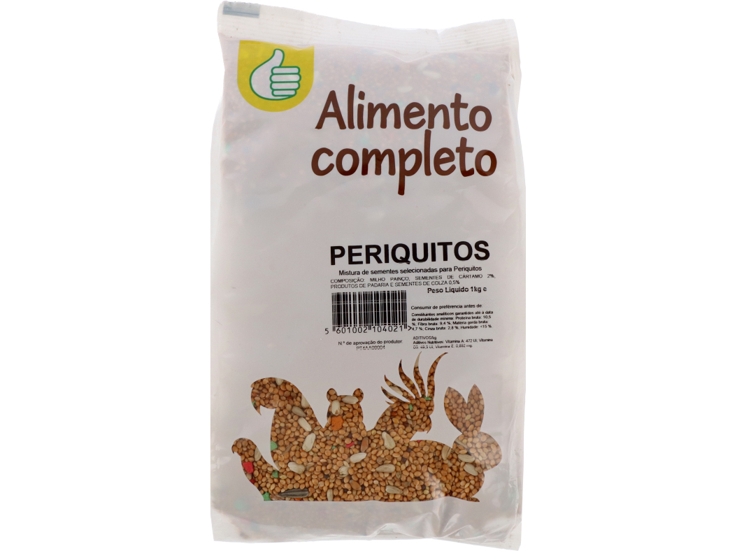 COMIDA PARA PERIQUITOS POLEGAR MISTURA DE SEMENTES 1KG