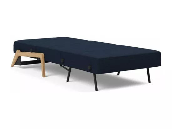 INNOVATION LIVING Fauteuil design SOFABED CUBED 02 WOOD Mixed Dance Blue convertible lit 200x90 cm