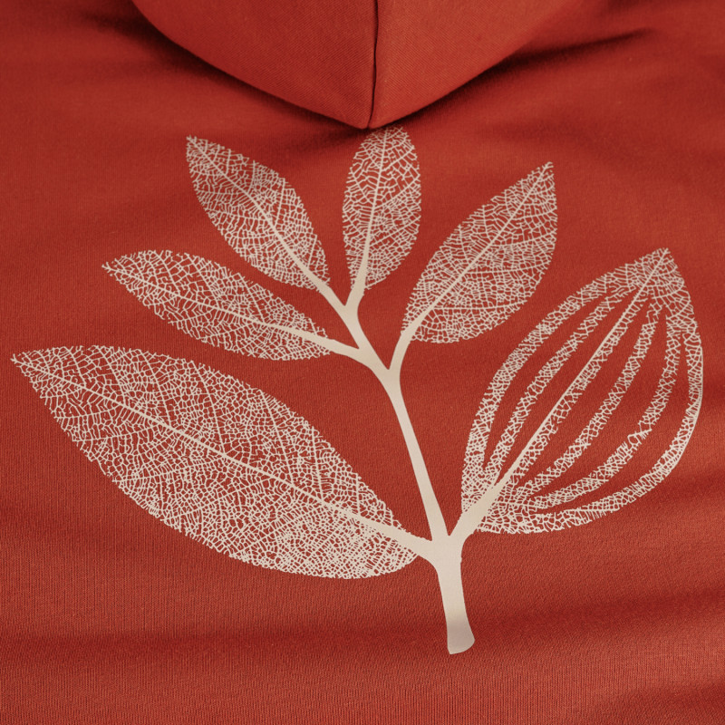 SWEAT À CAPUCHE ZIPPÉ À MOTIFS BOTANIQUES - ORANGE