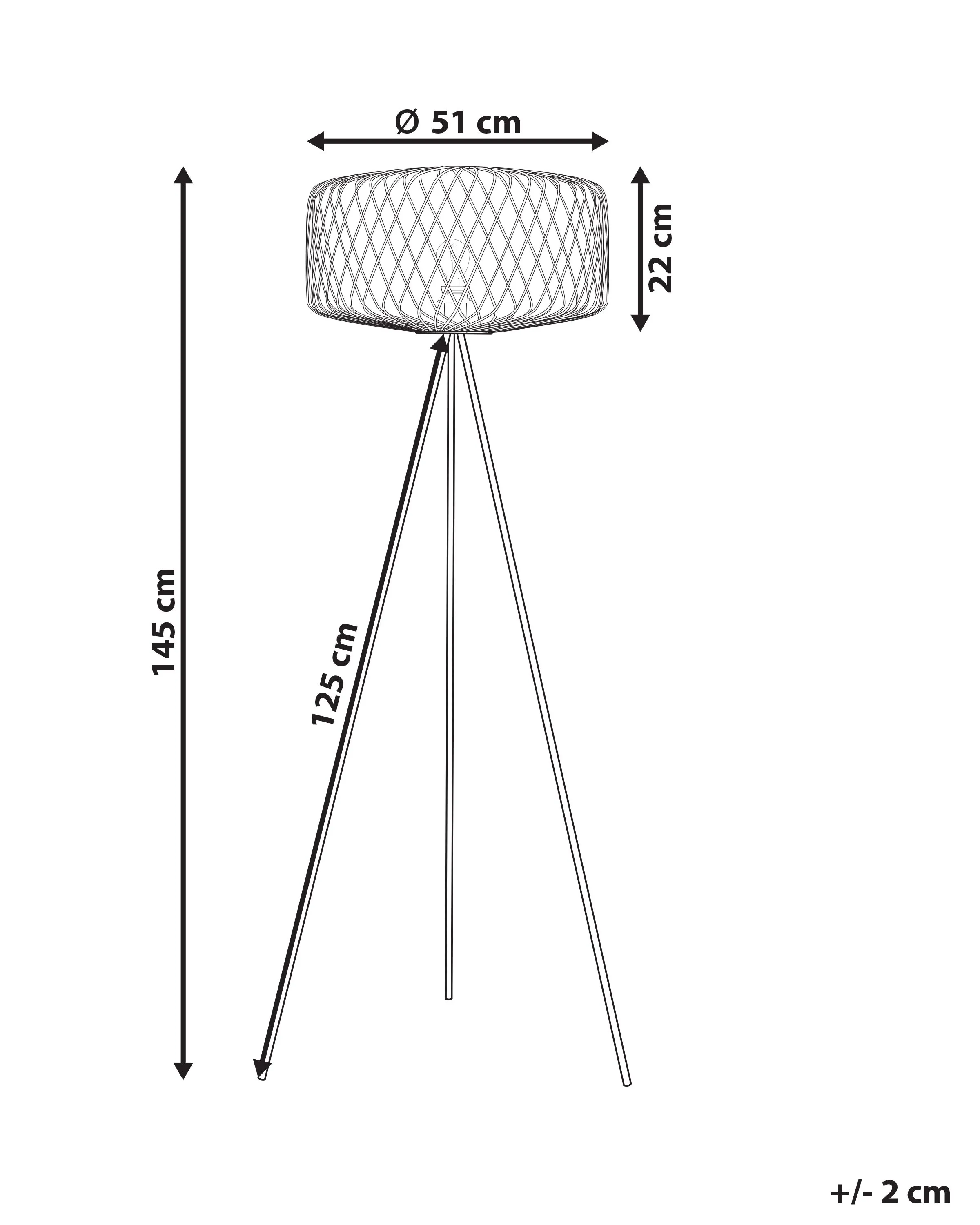 Staande lamp JAVARI Bamboehout Bruin/zwart