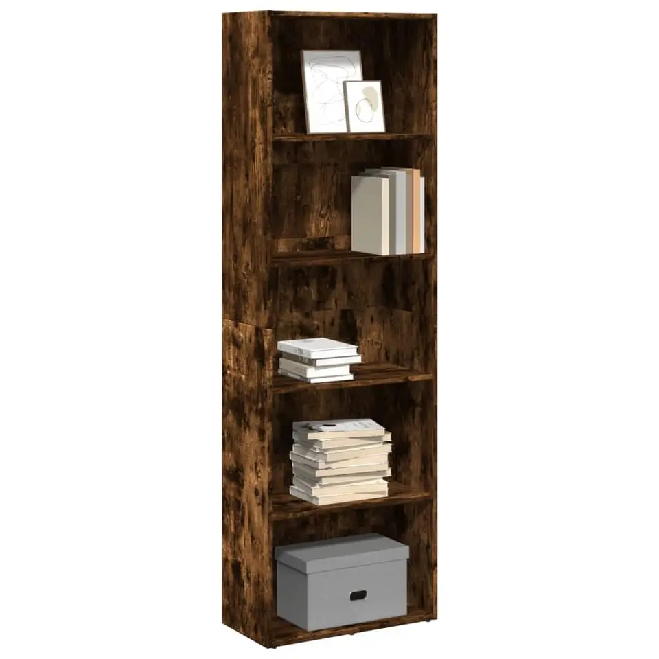 vidaXL - Boekenkast met 5 vakken voor woonkamers - Gerookt eiken - 60x30x189 cm