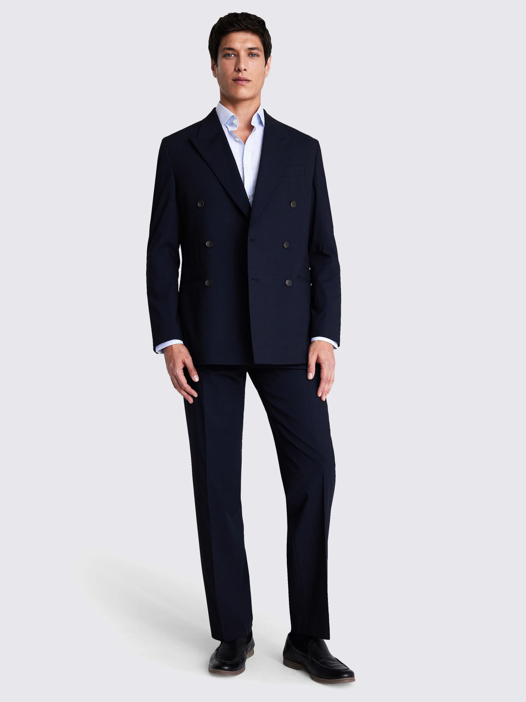 MOSS Relaxed Fit Double Breasted Suit Jacket