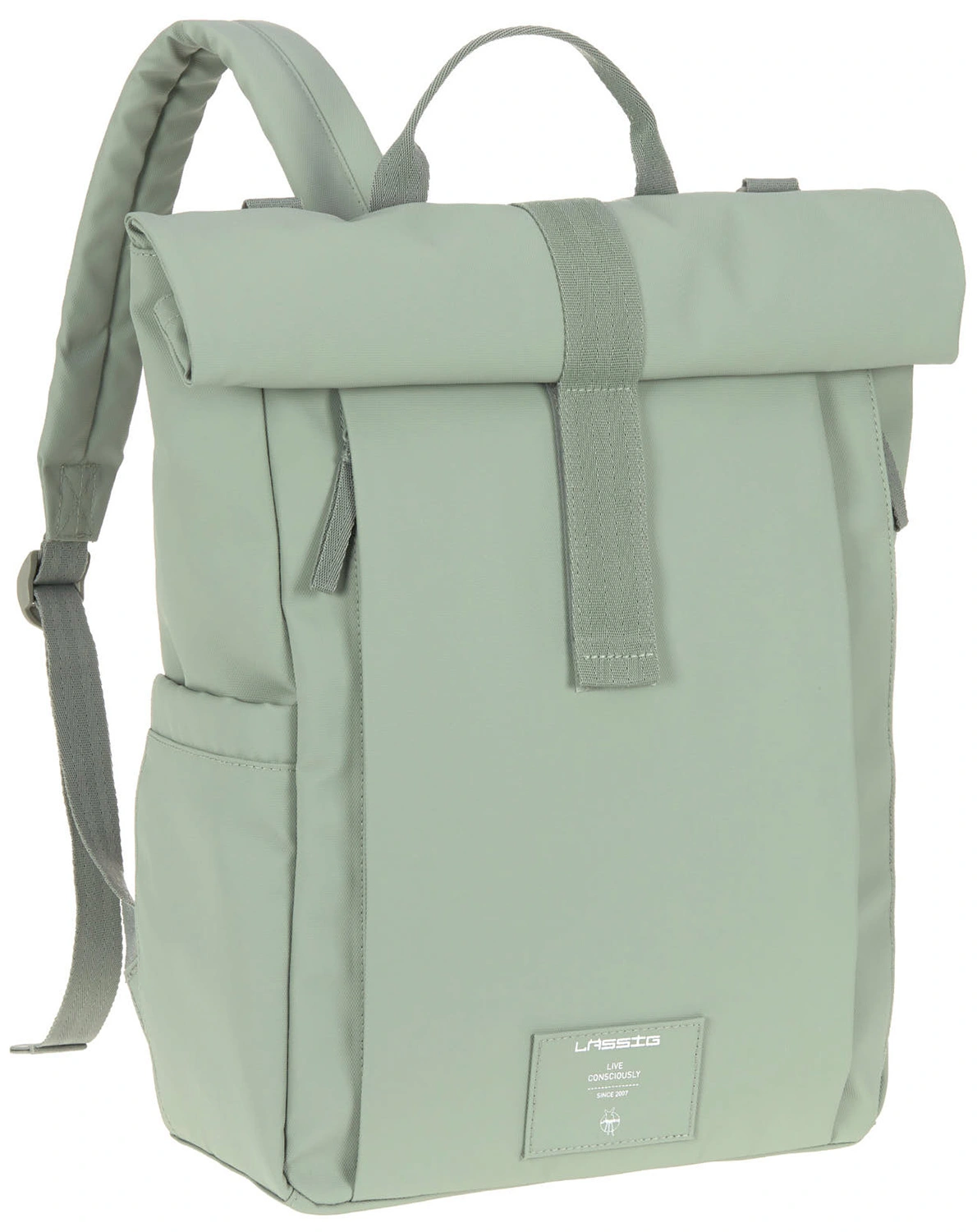 Wickelrucksack ROLLTOP UP (29x14,5x42) in silver green