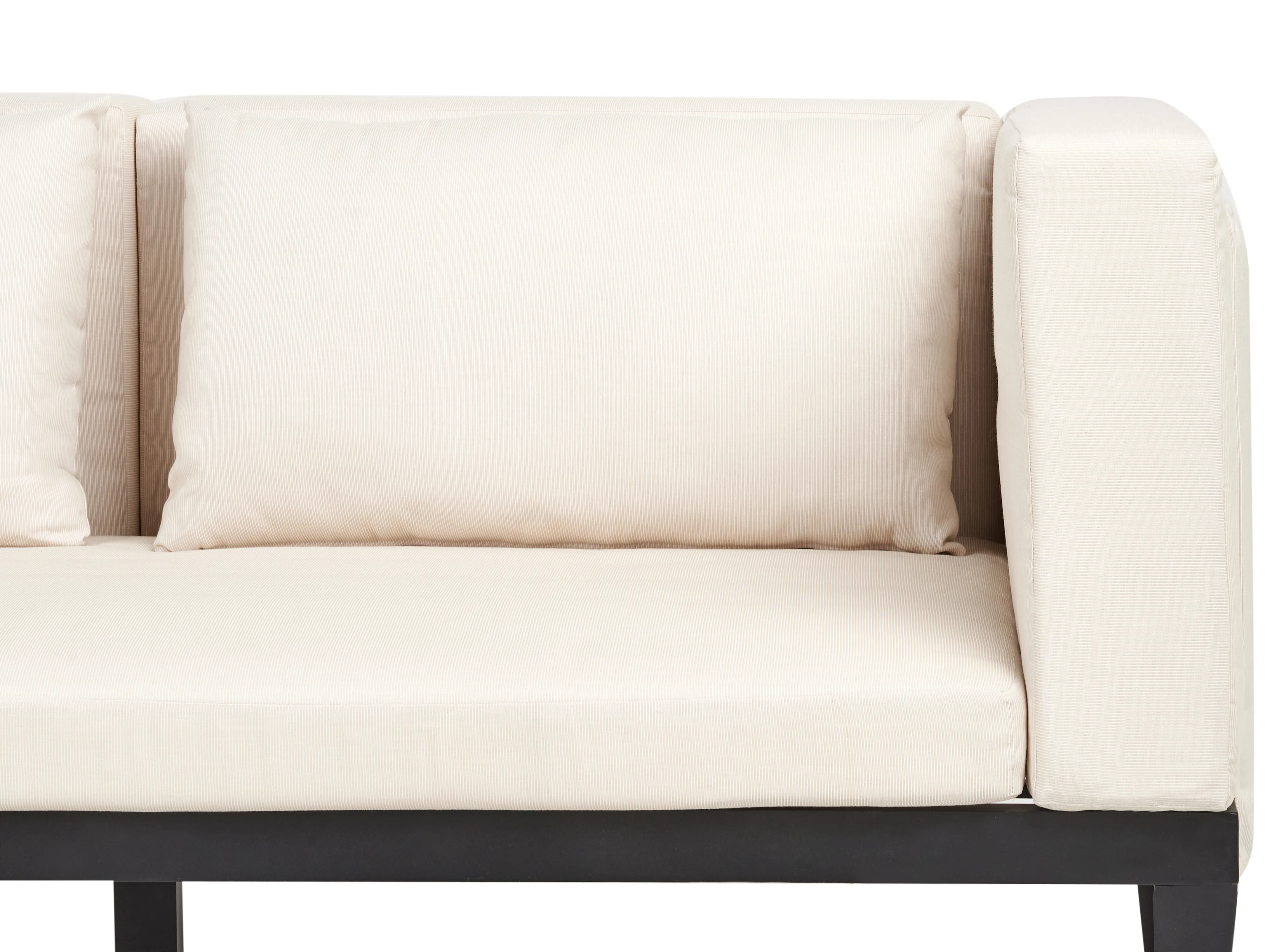 Loungeset met tafel en ottomaan 3-zits BRACCIANO rechtszijdig Gecertificeerd acaciahout Lichtbeige