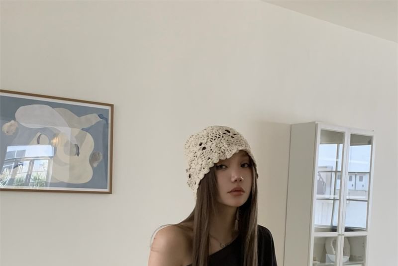ANORA - Off Shoulder Effen Sweatshirt / Minirok