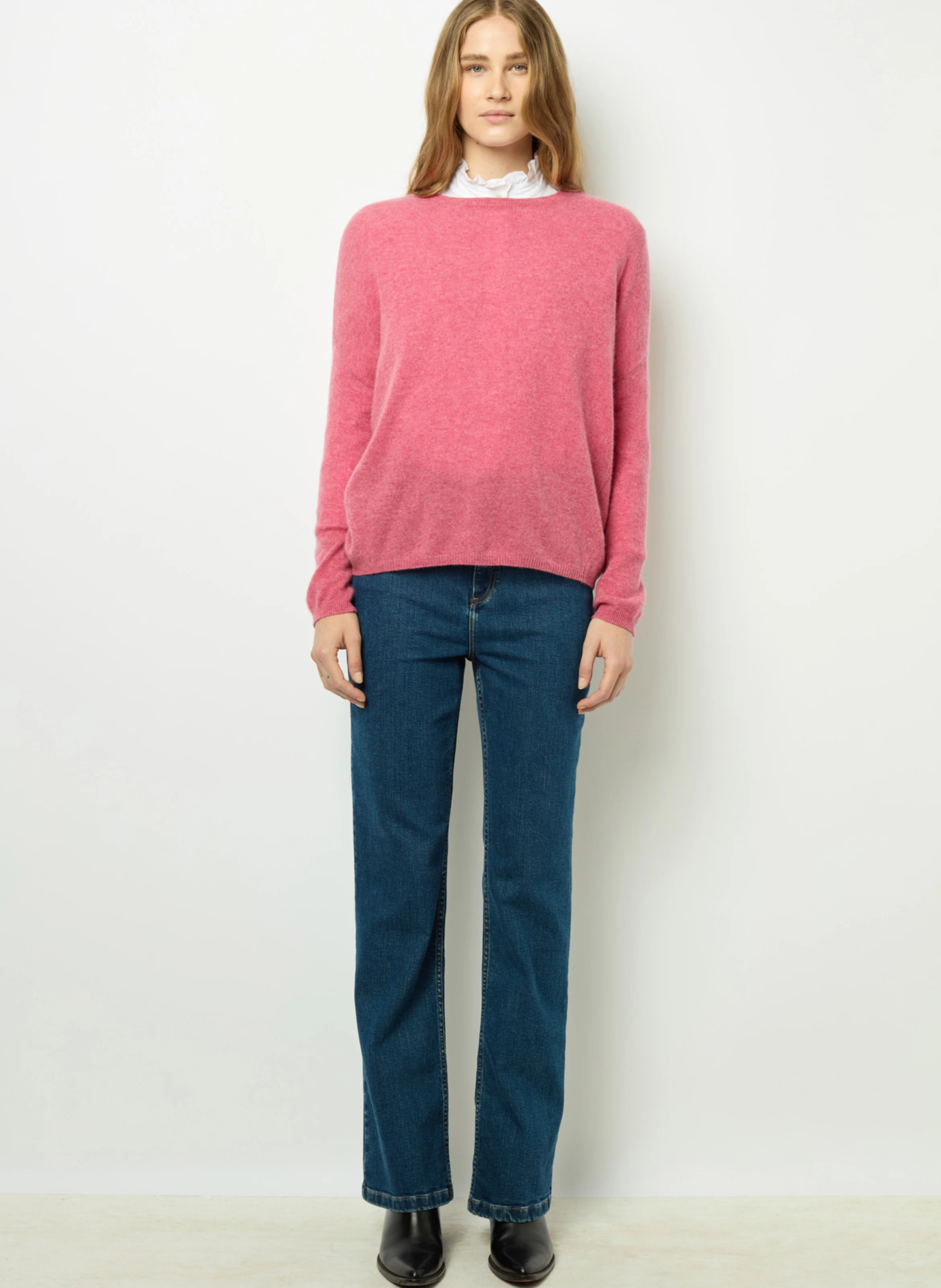 JAZMINE - Pull col rond en cachemire | Rose