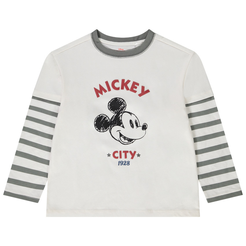 T-shirt manches longues effet 2 en 1 Mickey  pour garçon