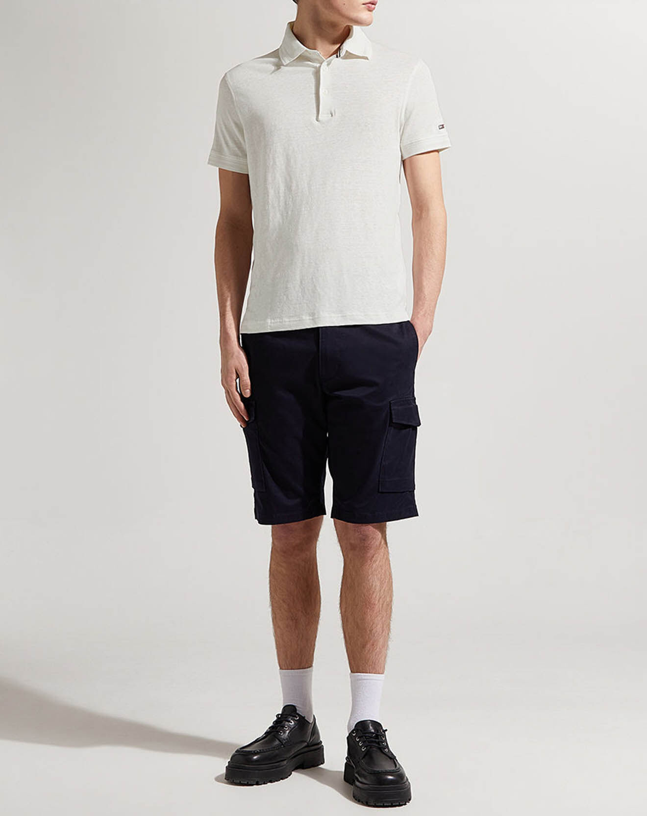 Tommy Hilfiger Polo en Lin mélangé Premium écru