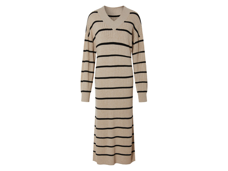 Dames midi-gebreide jurk