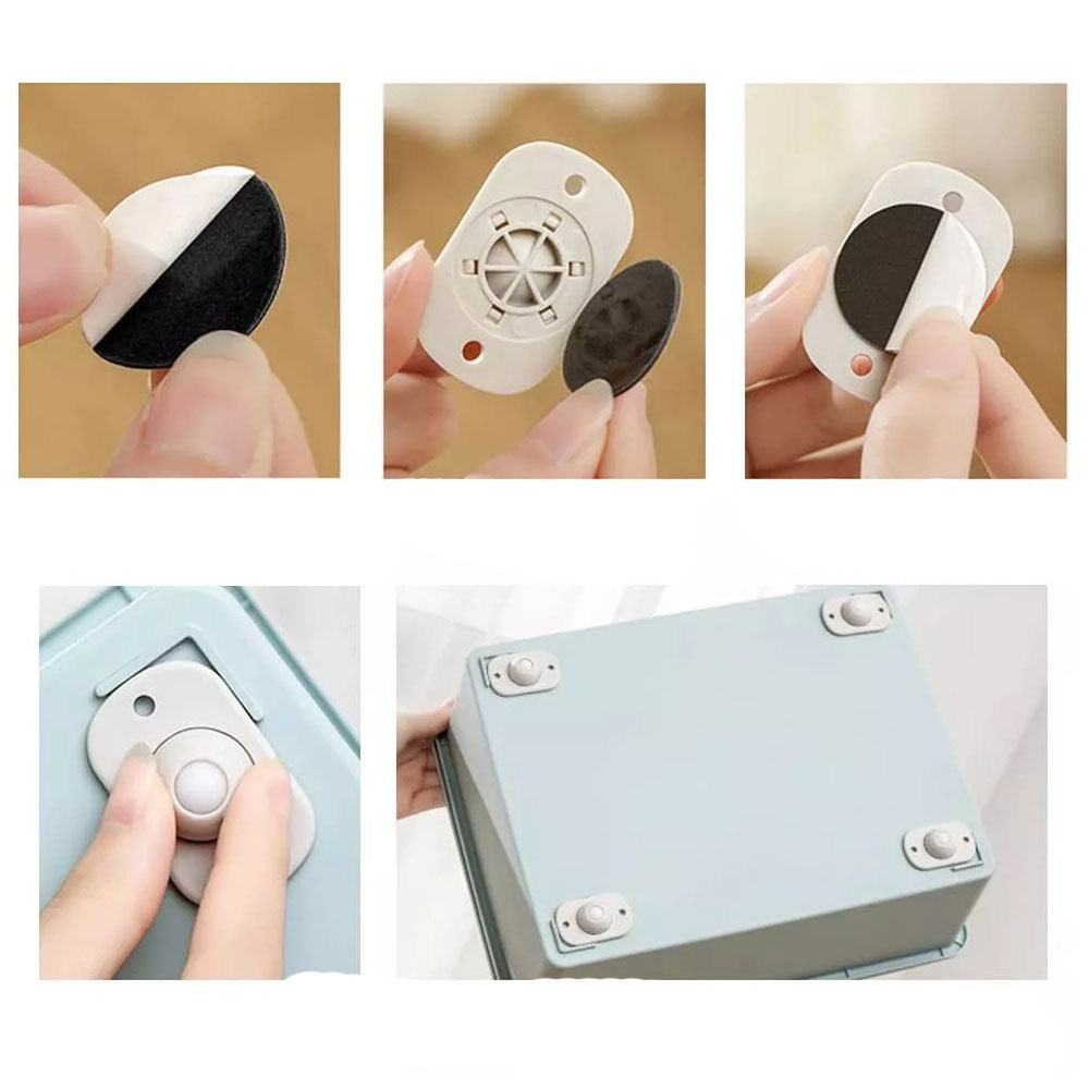 (4er Set) Kugelrollen 360° Grad Möbel Räder Boden Schutz mit Klebepads - Weiss