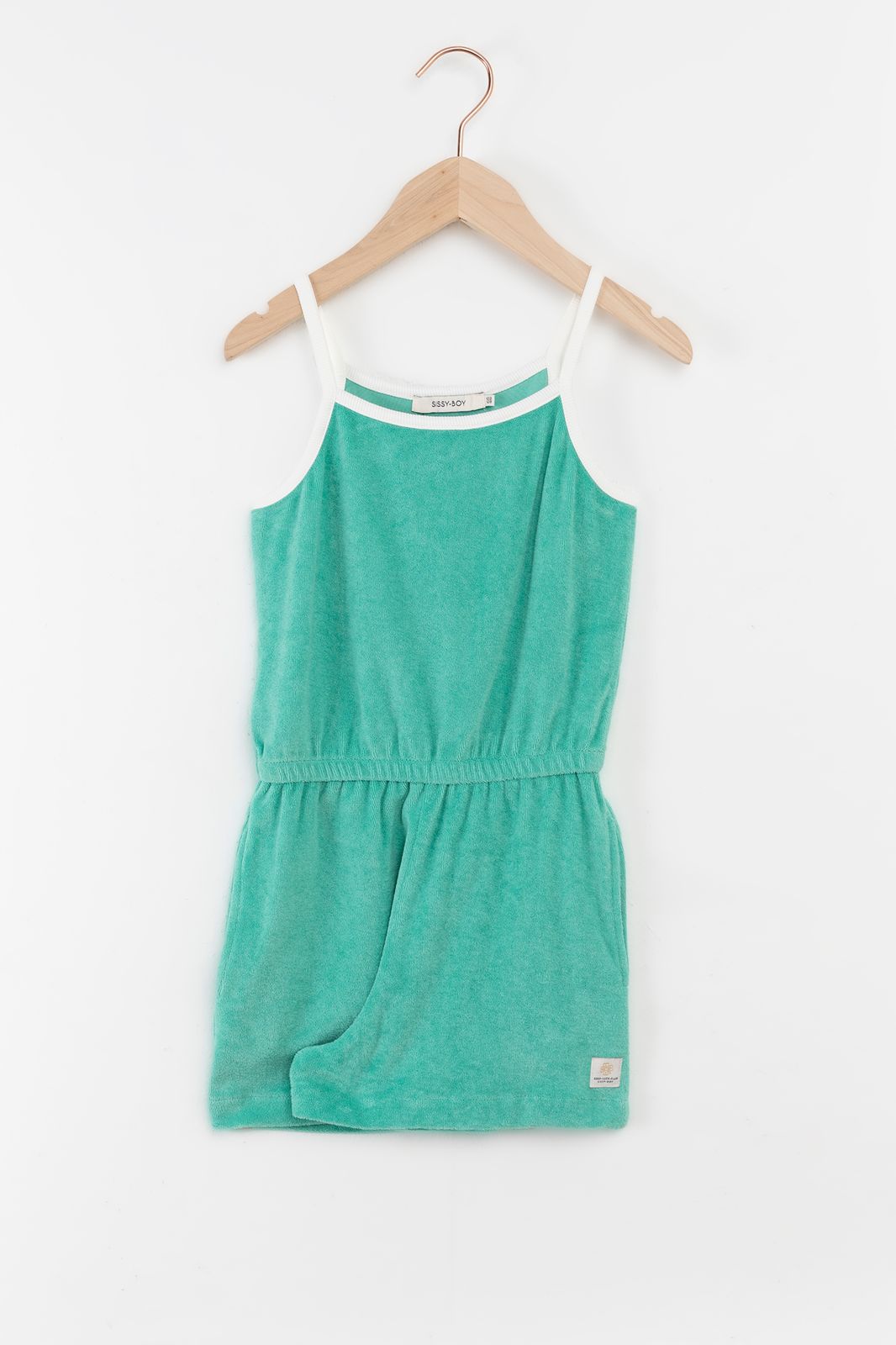 Turquoise badstof playsuit