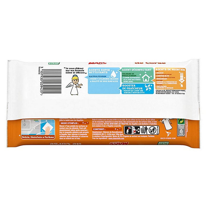 80 lingettes nettoyantes soleil de Corse St Marc