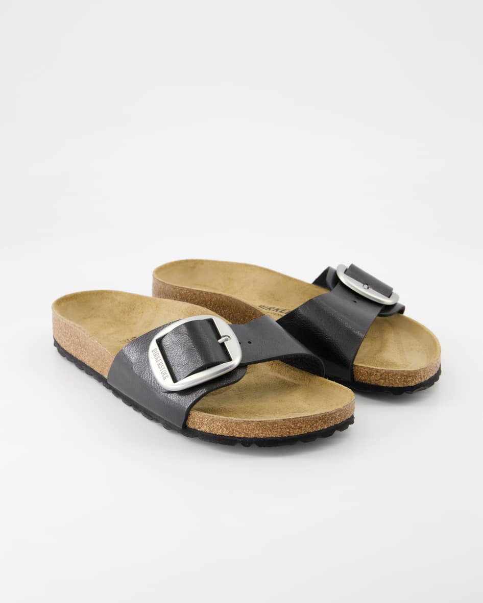 Birkenstock Madrid Big Buckle Pantoletten in Schwarz