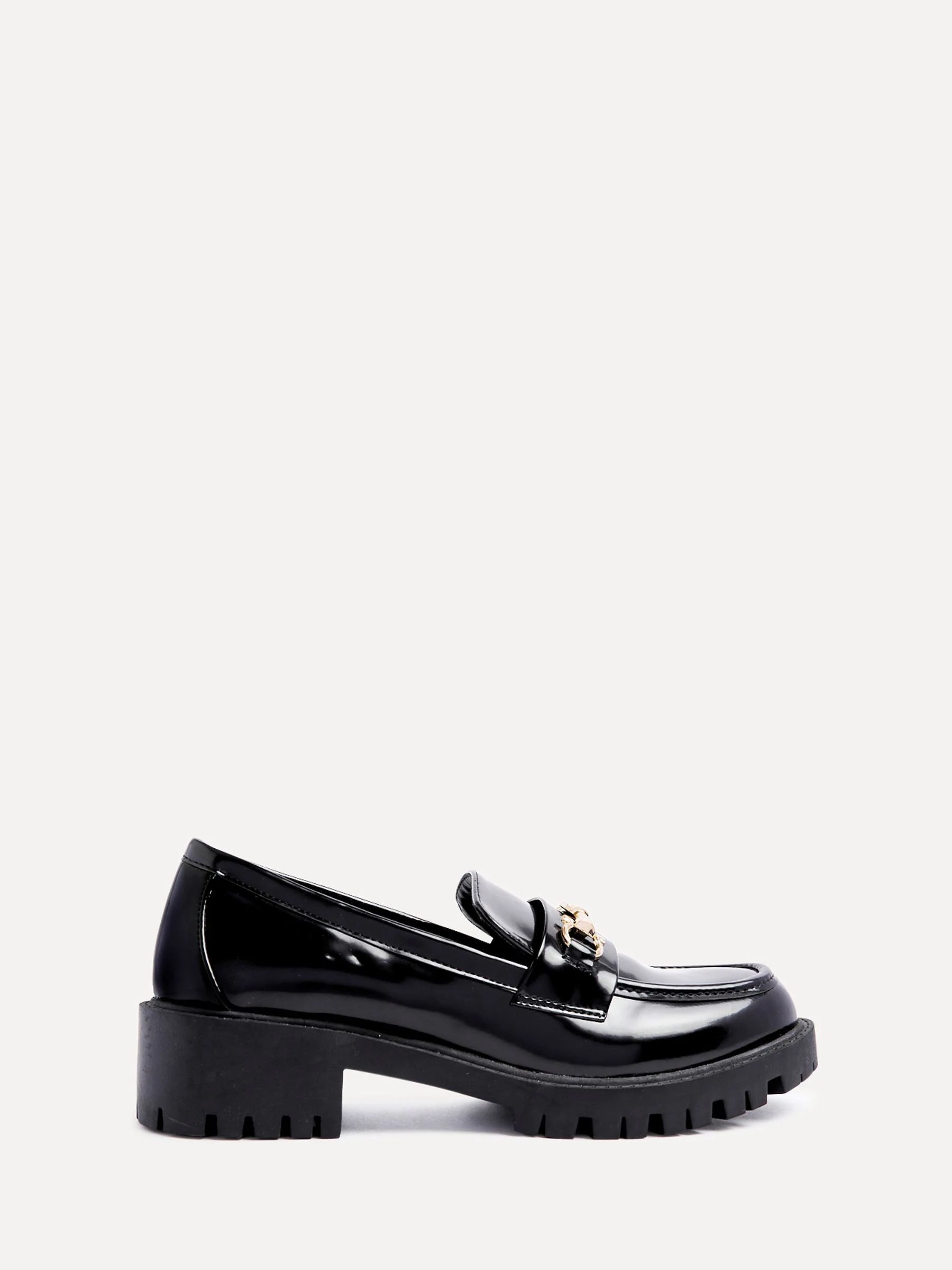 Linzi Aria Chunky Sole Loafers With Gold Trim