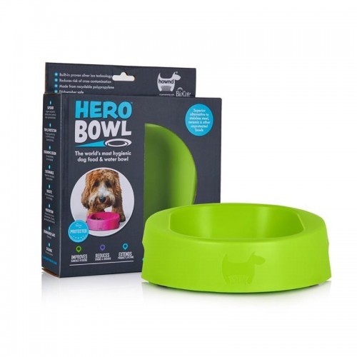 Tigela antibacteriana Hero Hownd para cães, verde