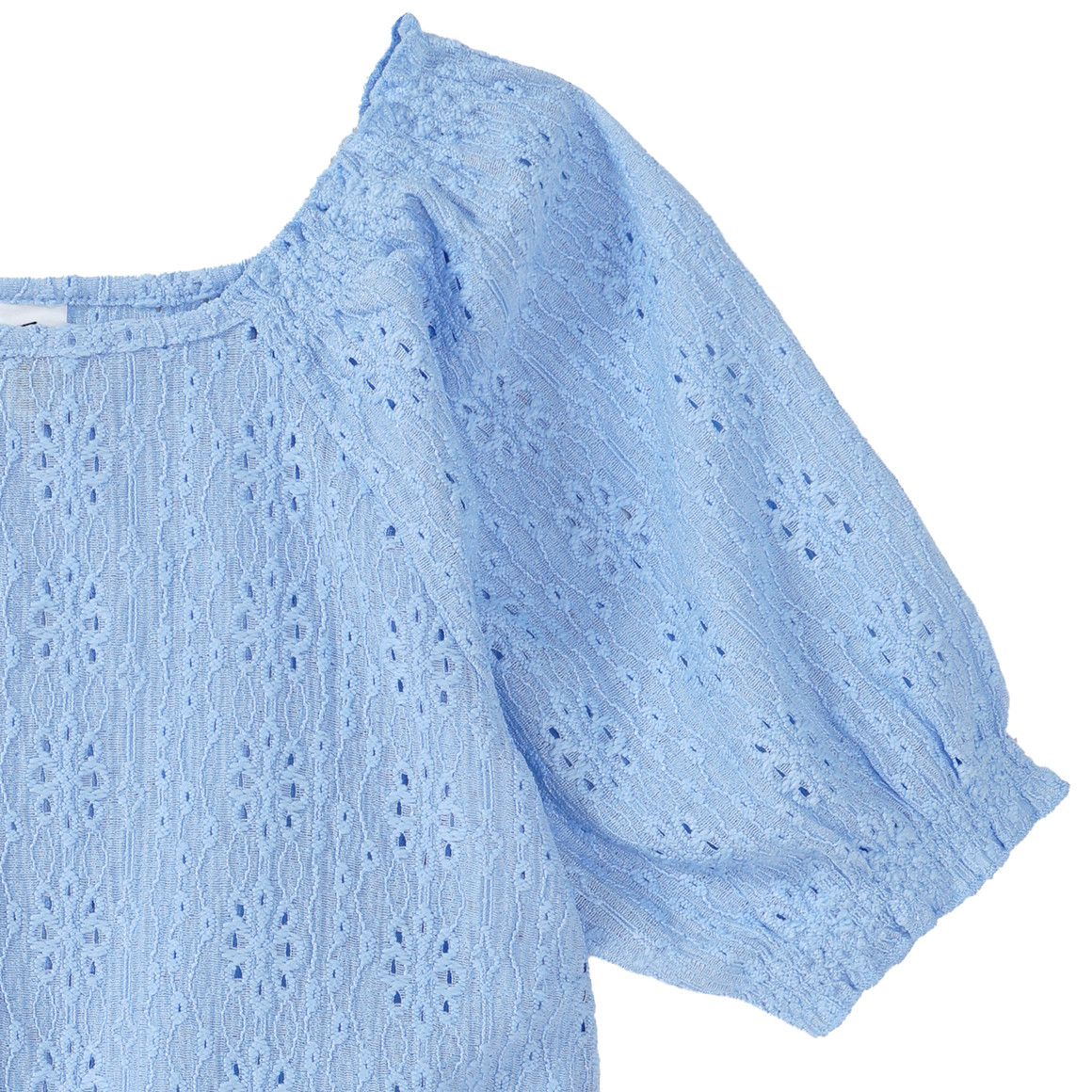 Yigga Mädchen Blusenshirt mit Lochstickerei hellblau