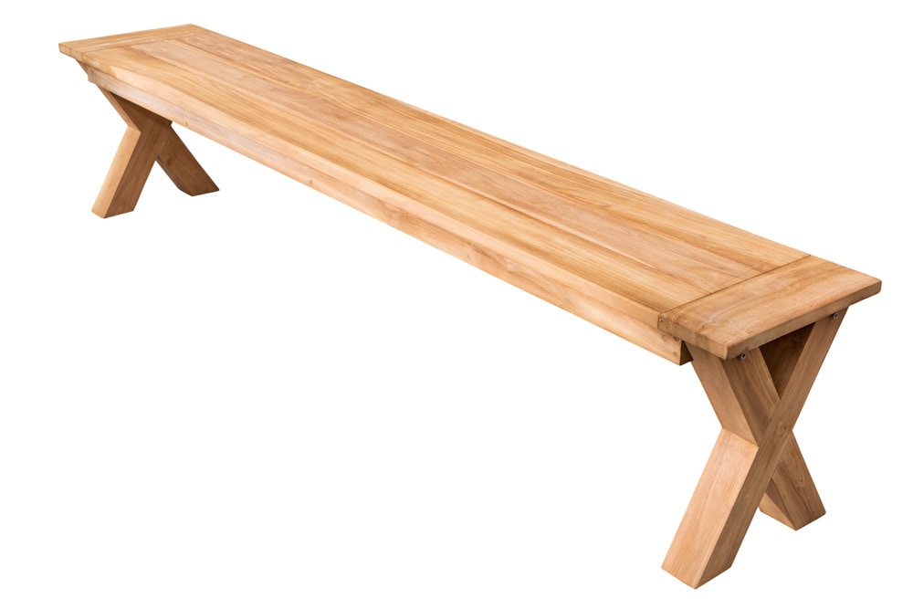 riess-ambiente Gartenbank EMPIRE TEAK - 220cm Sitzbank Teakholz wetterfest