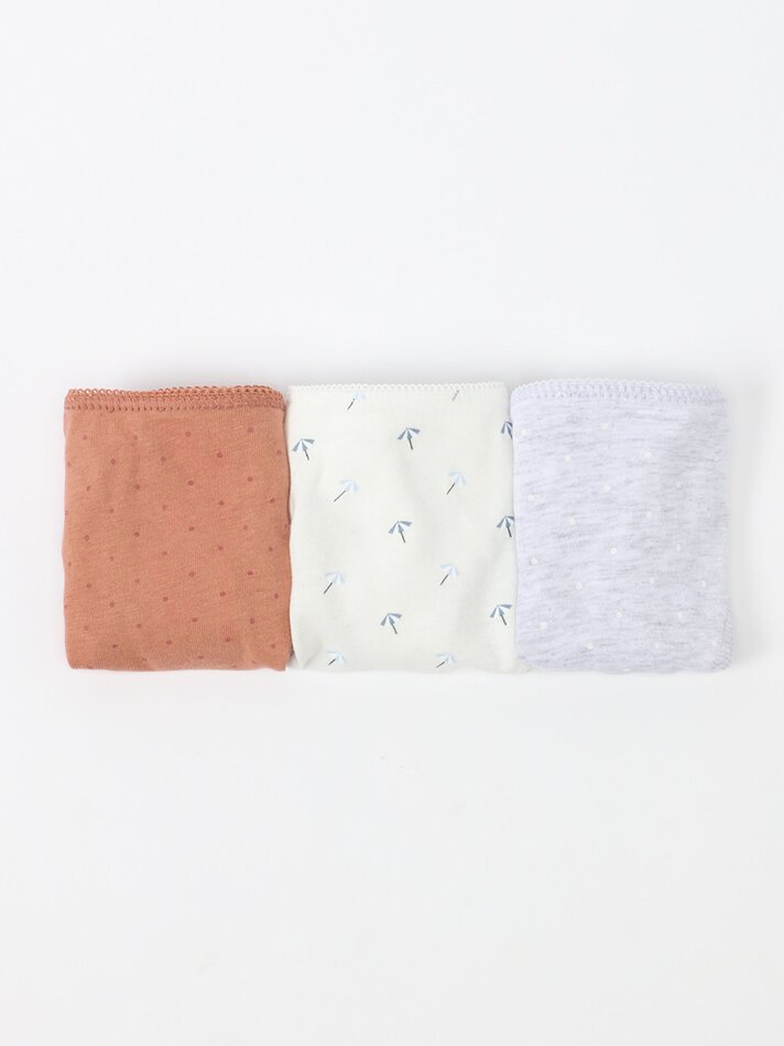 Pacote com 3 tangas de algodão estampadas - Cores Variadas