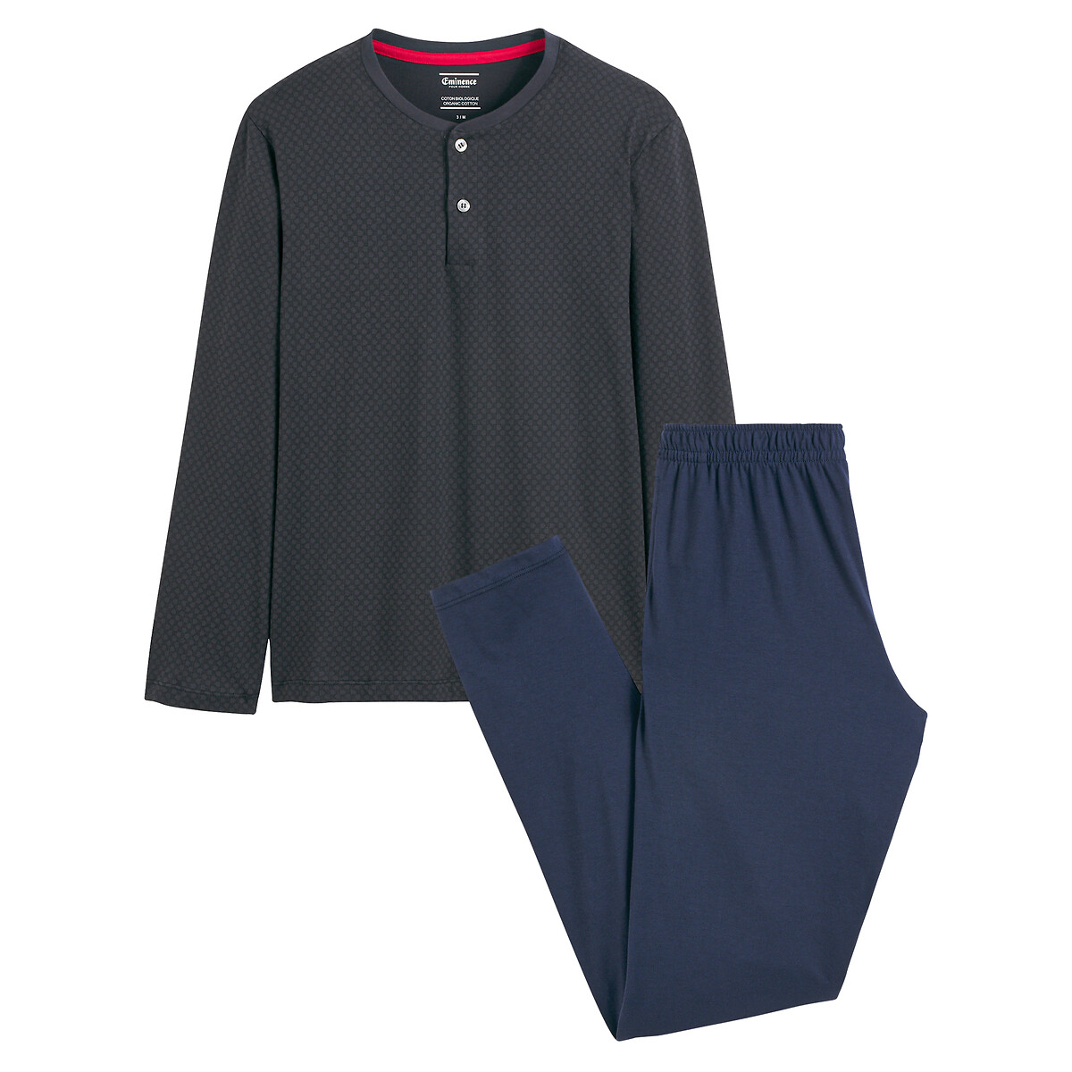 EMINENCE<br>Pijama estampado com gola túnica em algodão orgânico
